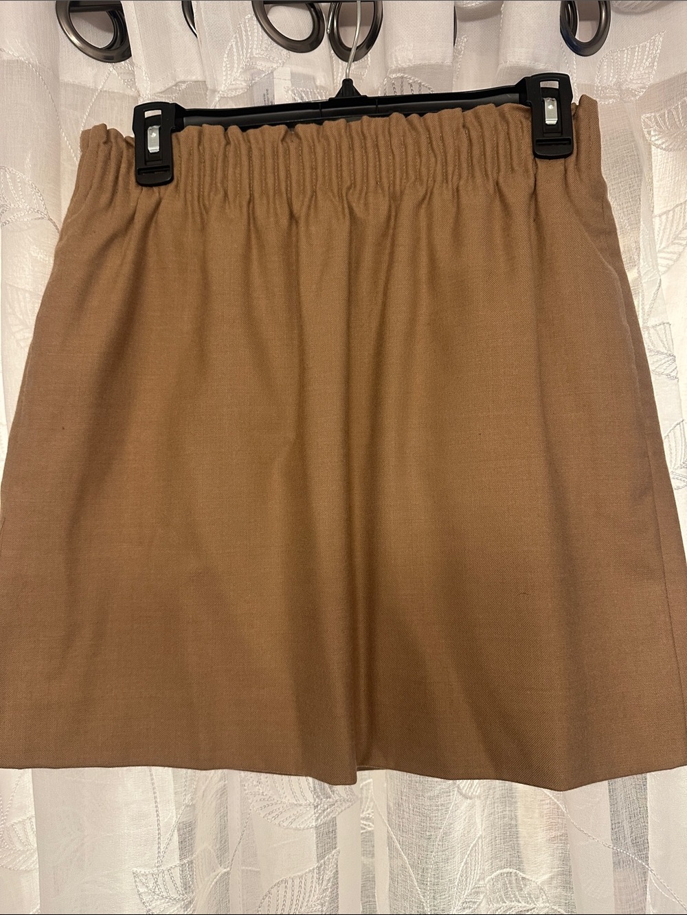 Classic Brown Mini Skirt with Elastic Waist - Picture 1 of 4